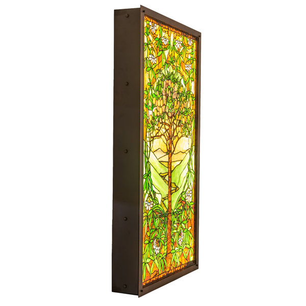 Meyda Tiffany 30"W Tiffany Tree of Life Stained Glass Lighted Window